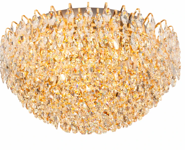 Plafon Dourado com Cristal Transparente
