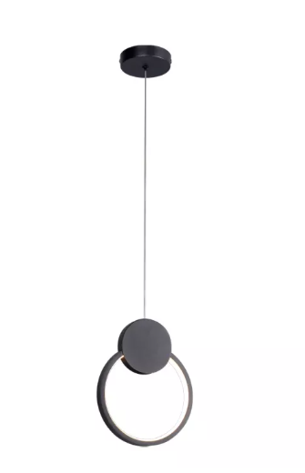 LED 3000K 12W PENDENTE METAL+SILICONE BIVOLT PRETO