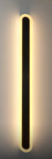 ARANDELA METAL+SILICONE BIVOLT 60CM LED 28W PRETO