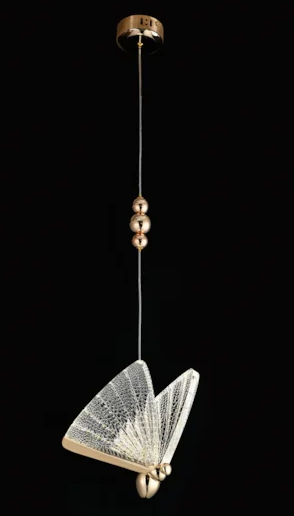 PENDENTE METAL+CRISTAL LED 6W DOURADO 22*22*200mm 3000K BIVOLT