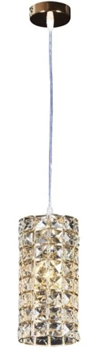 PENDENTE METAL+CRISTAL DOURADO E14*1 BIVOLT