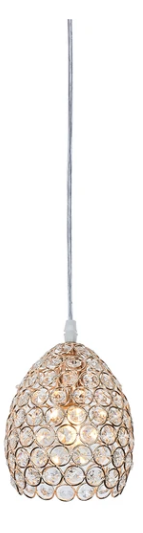 PENDENTE METAL+CRISTAL DOURADO E14*1 BIVOLT