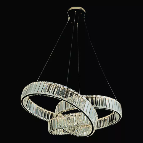 PENDENTE FERRO+CRISTAL LED 70W 3000K BIVOLT CROMADO