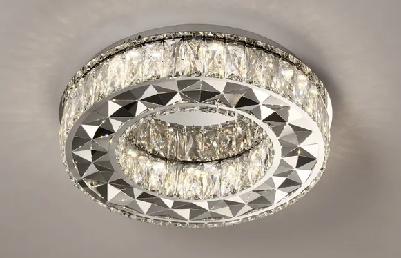 PENDENTE DOURADO INOX+CRISTAL 600*H1200MM LED 66W 3000K BIVOLT