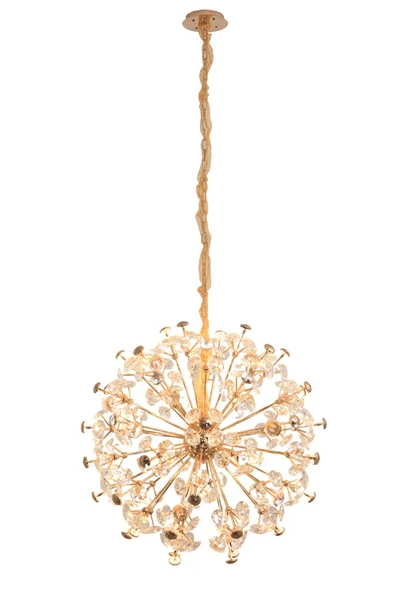 PENDENTE G4*56 FERRO+CRISTAL DOURADO+TRANSPARENTE BIVOLT