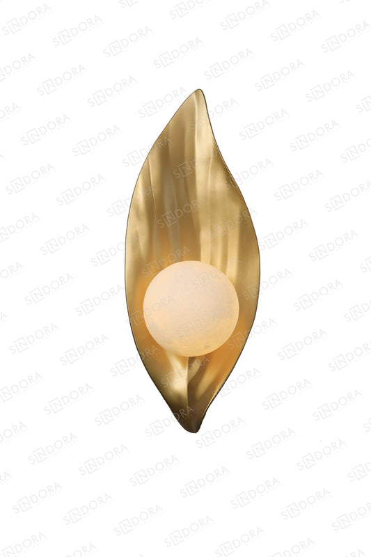 Arandela Dourada com Globo Branco – G9