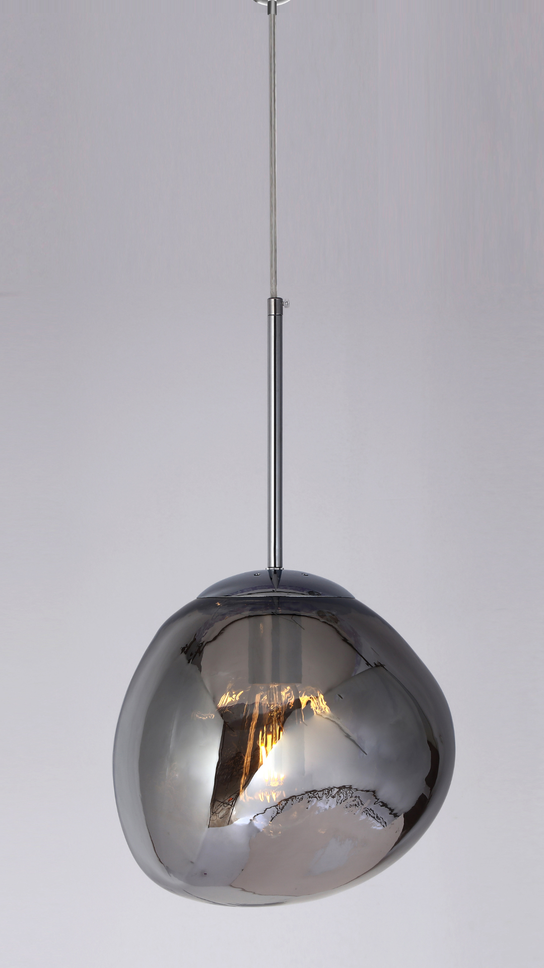 PENDENTE Φ28×20CM E27 METAL+VIDRO FUME CABO: 2M