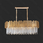PENDENTE Φ80×30CM E14×8 METAL DOURADO+CRISTAL TRANSPARENTE
