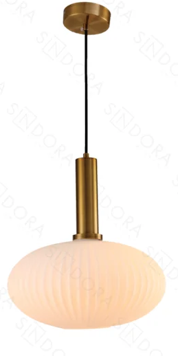 Pendente 300*H290mm Branco Aluminio+Vidro E27*1 Bivolt