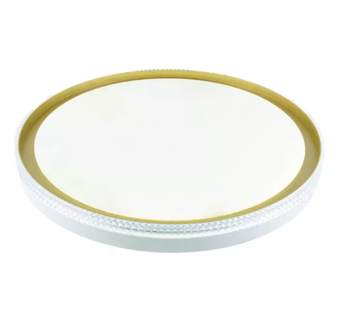 Plafon LED 60W 40CM Branco+Dourado Metal+Acrilico