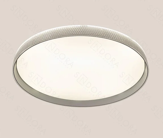 PLAFON LED 60W 40CM CINZA METAL+ACRILICO