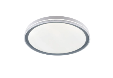 PLAFON LED 60W 40CM BRANCO+CINZA METAL+ACRILICO