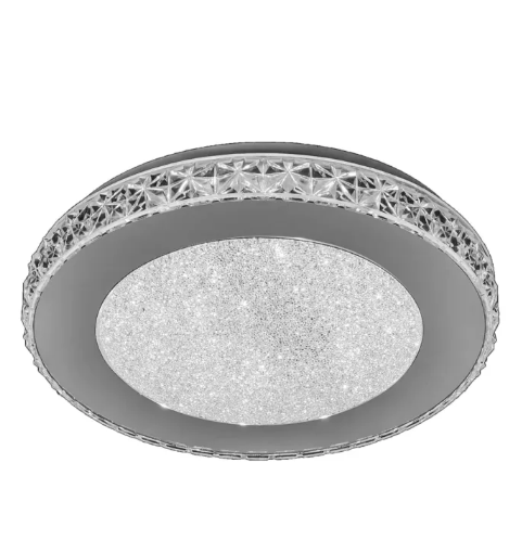 Plafon Metal+Cristal Branco Bivolt
