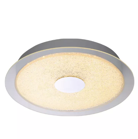 Plafon Metal+Vidro Cromado Bivolt 3000k LED