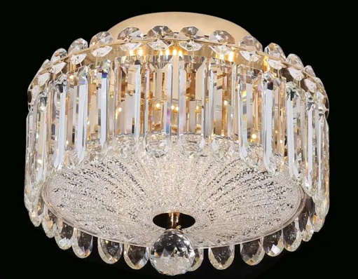 PLAFON METAL+CRISTAL DOURADO 250*H210MM G9*4 3000K