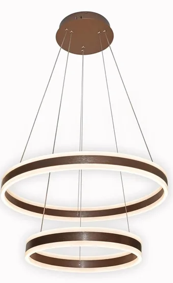 Pendente Marrom LED 126W 3000K 40*60CM Metal+Acrilico Bivolt