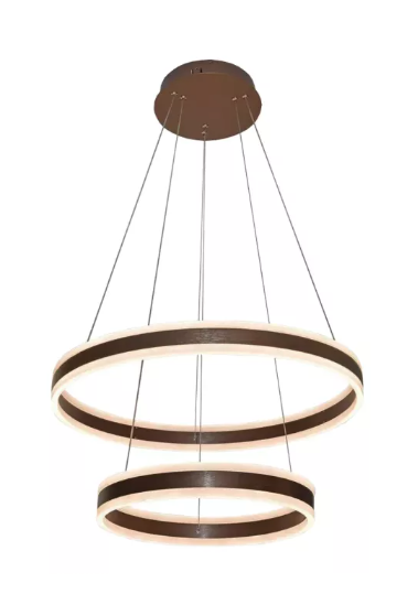 Pendente Marrom LED 126W 3000K 40*60*80CM Metal+Acrilico Bivolt