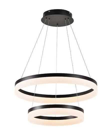 Pendente Preto LED 63W 3000K 40*60cm Metal+acrilico Bivolt