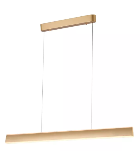 LED 3000K 60W Pendente Metal+Acrilico Bivolt dourado