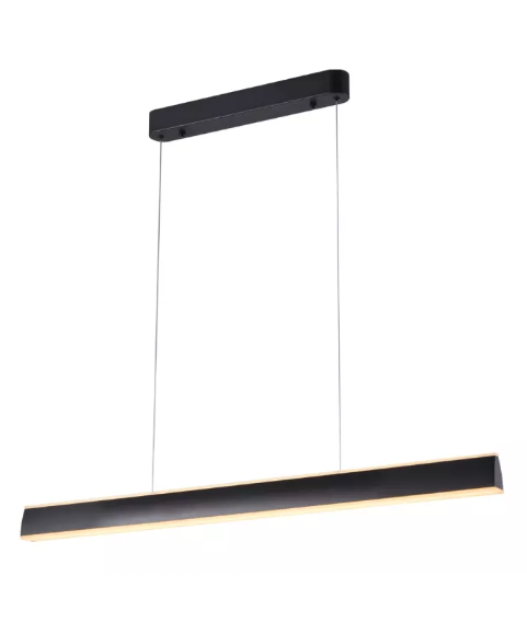 LED 3000K 60W Pendente Metal+Acrilico Bivolt PRETO
