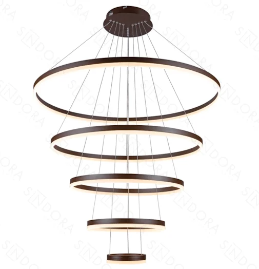 LED 3000K 188W Pendente Metal+Acrilico Bivolt MARROM