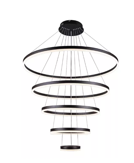 LED 3000K 188W Pendente Metal+Acrilico Bivolt Preto