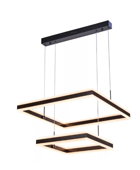 LED 3000K 160W Pendente Metal+Acrilico Bivolt PRETO