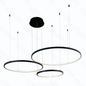 Pendente 40+60+80cm LED 3000K Aluminio+Silicone Bivolt preto