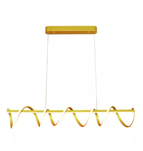 LED 3000K Pendente Aluminio+Silicone Bivolt DOURADO