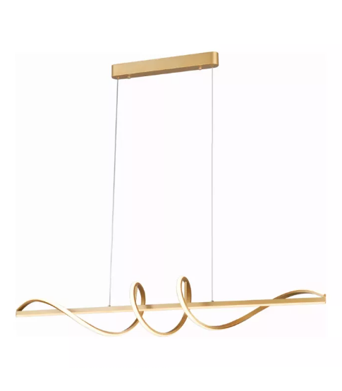 LED 3000K Pendente Aluminio+Silicone Bivolt Dourado