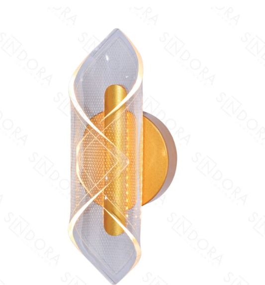 LED 3000K Arandela Dourado Aluminio+Acrilico Bivolt