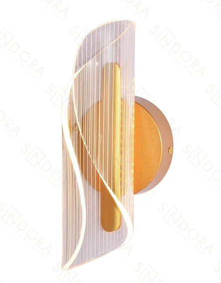 LED 3000K Arandela Dourado Aluminio+Acrilico Bivolt
