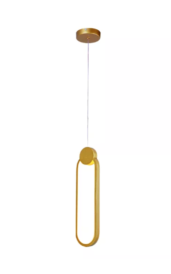 LED 3000K 16W Pendente Metal+Silicone Bivolt DOURADO