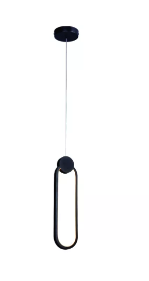LED 3000K 16W Pendente Metal+Silicone Bivolt PRETO