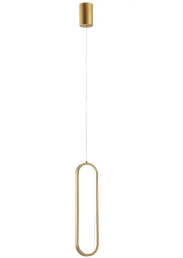 PENDENTE DOURADO LED 18W 3000K 40CM METAL+SILICONE BIVOLT
