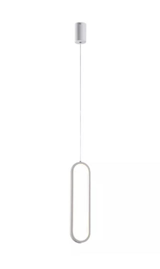 PENDENTE DOURADO LED 18W 3000K 40CM METAL+SILICONE BIVOLT BRANCO
