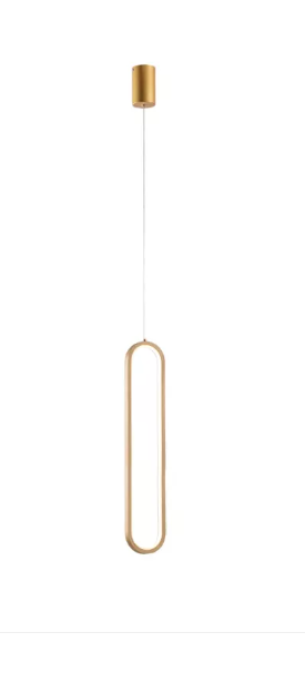 PENDENTE DOURADO ÇED 26W 3000K 60CM METAL+SILICONE BIVOLT DOURADO