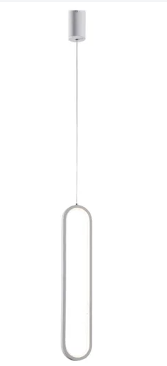 PENDENTE DOURADO ÇED 26W 3000K 60CM METAL+SILICONE BIVOLT BRANCO
