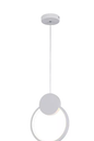 LED 3000K 12W PENDENTE METAL+SILICONE BIVOLT BRANCO