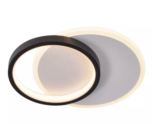 BRANCO+PRETO LED 3000K 20W ARANDELA METAL+SILICONE 24* 24 CM BIVOLT