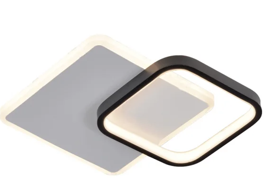 BRANCO+PRETO LED 3000K 20W ARANDELA METAL+SILICONE 24* 24 CM BIVOLT