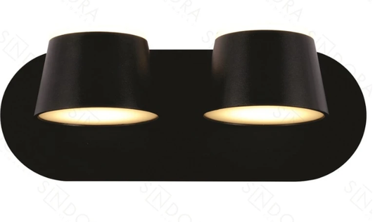 LED 3000K 28W ARANDELA METAL+ACRILICO BIVOLT PRETO