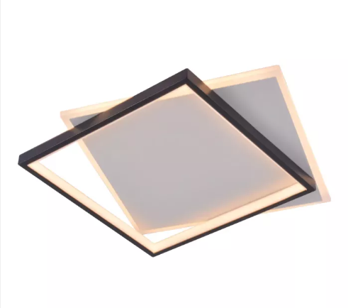 LED 3000K 46W PLAFON FERRO+SILICONE+ACRILICO BIVOLT PRETO