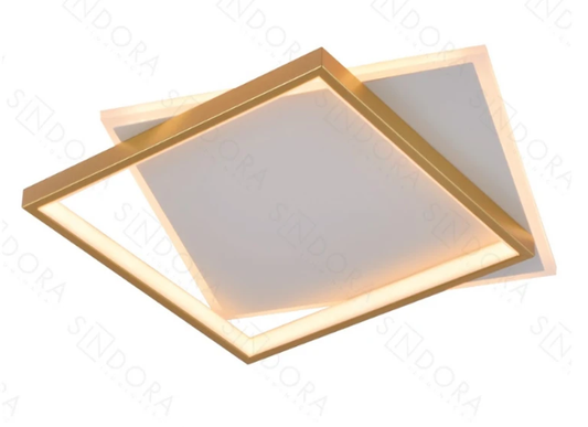 LED 3000K 46W PLAFON FERRO+SILICONE+ACRILICO BIVOLT DOURADO