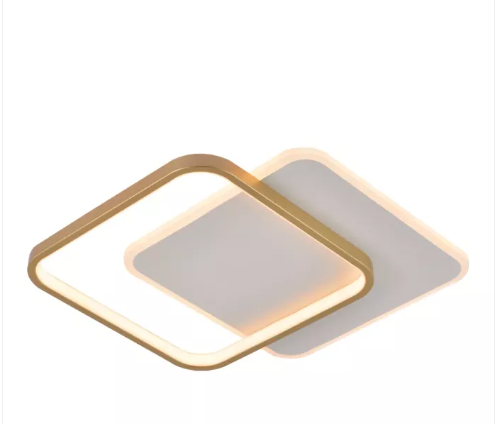 LED 3000K 46W PLAFON FERRO+SILICONE+ACRILICO BIVOLT  DOURADO