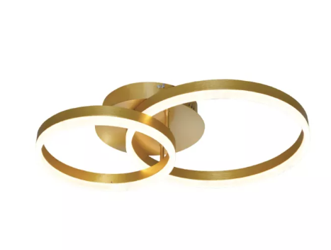 LED 3000K 44W PLAFON ALUMINIO+ACRILICO BIVOLT DOURADO