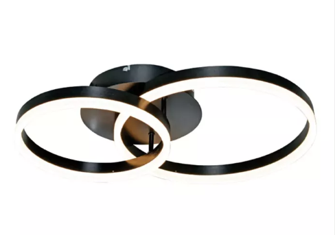 LED 3000K 44W PLAFON ALUMINIO+ACRILICO BIVOLT PRETO