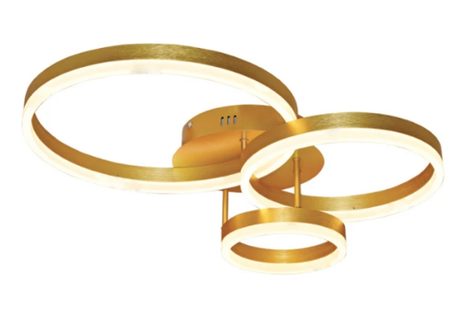 LED 3000K 57W PLAFON ALUMINIO+ACRILICO BIVOLT DOURADO