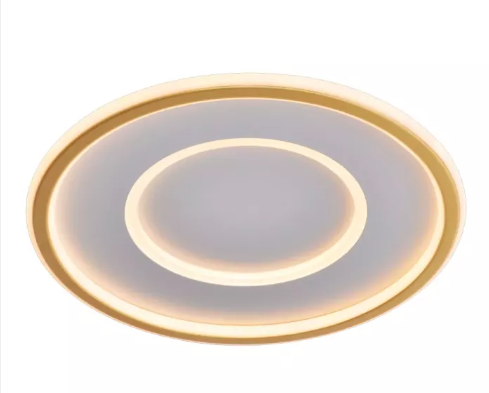 LED 3000K 49W PLAFON FERRO+SILICONE+ACRILICO BIVOLT DOURADO