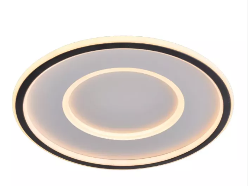 LED 3000K 49W PLAFON FERRO+SILICONE+ACRILICO BIVOLT PRETO